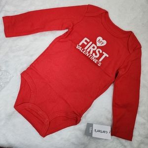 Carter's My First Valentine's Red Onesie 18M